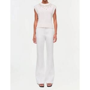 NEW SIMKHAI candra embellished sweater vest in ivory